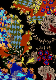 Autumn Leaves Silk Scarf - Burgundy